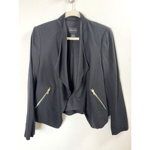 Club Monaco Black Crop Open Front Jacket City Chic Mobwife Modern Edgy Glam S